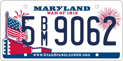 MD license plate 5BM9062