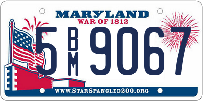 MD license plate 5BM9067