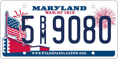 MD license plate 5BM9080