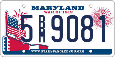 MD license plate 5BM9081