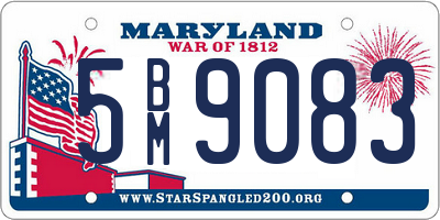 MD license plate 5BM9083