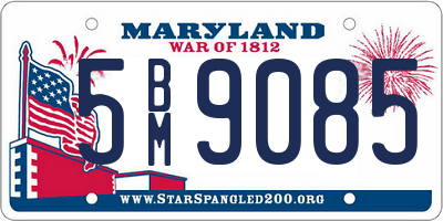 MD license plate 5BM9085