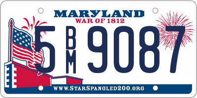 MD license plate 5BM9087