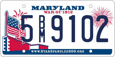 MD license plate 5BM9102