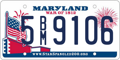 MD license plate 5BM9106