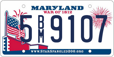 MD license plate 5BM9107