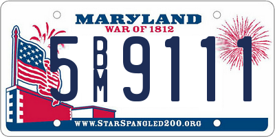 MD license plate 5BM9111