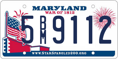 MD license plate 5BM9112