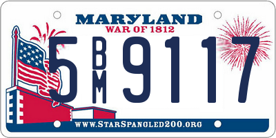 MD license plate 5BM9117