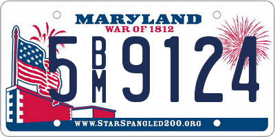 MD license plate 5BM9124
