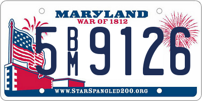 MD license plate 5BM9126