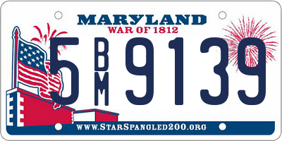MD license plate 5BM9139