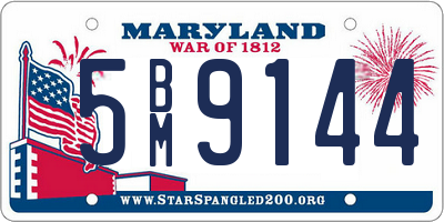 MD license plate 5BM9144