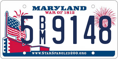 MD license plate 5BM9148