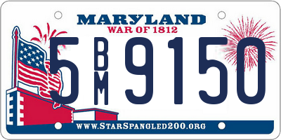 MD license plate 5BM9150