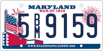 MD license plate 5BM9159