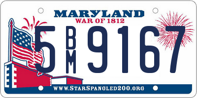 MD license plate 5BM9167