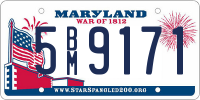 MD license plate 5BM9171