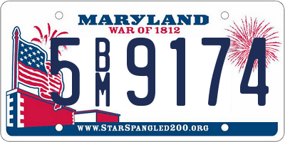 MD license plate 5BM9174