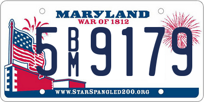 MD license plate 5BM9179