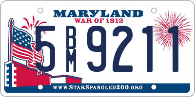 MD license plate 5BM9211
