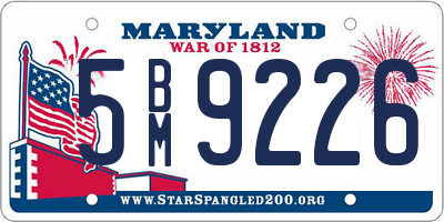 MD license plate 5BM9226