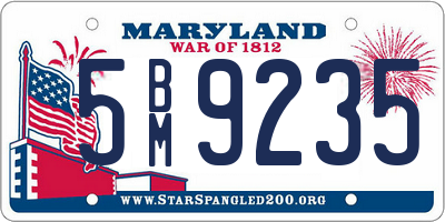 MD license plate 5BM9235