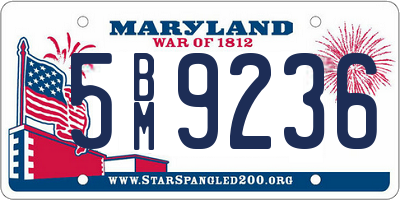 MD license plate 5BM9236