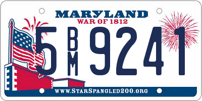 MD license plate 5BM9241