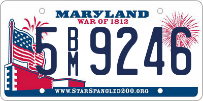MD license plate 5BM9246