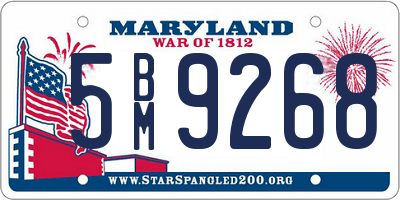 MD license plate 5BM9268