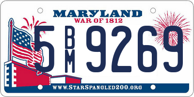 MD license plate 5BM9269