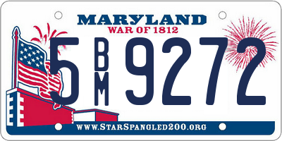 MD license plate 5BM9272