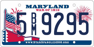 MD license plate 5BM9295