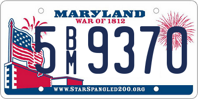 MD license plate 5BM9370