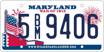 MD license plate 5BM9406