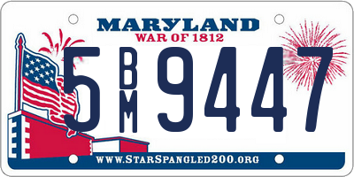 MD license plate 5BM9447