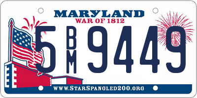 MD license plate 5BM9449