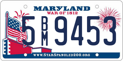 MD license plate 5BM9453