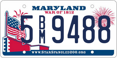 MD license plate 5BM9488