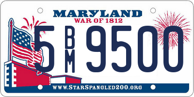 MD license plate 5BM9500