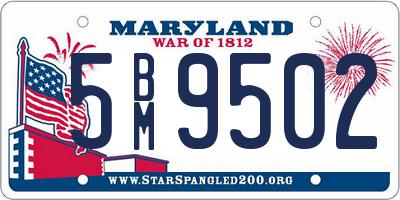 MD license plate 5BM9502