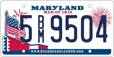 MD license plate 5BM9504