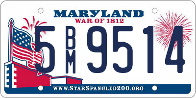 MD license plate 5BM9514