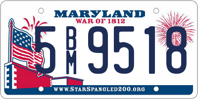 MD license plate 5BM9518