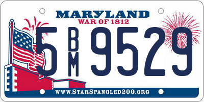 MD license plate 5BM9529