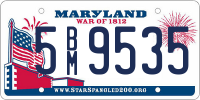 MD license plate 5BM9535