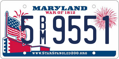 MD license plate 5BM9551