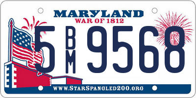 MD license plate 5BM9568