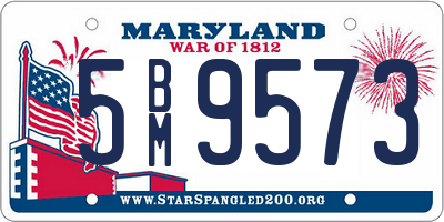 MD license plate 5BM9573